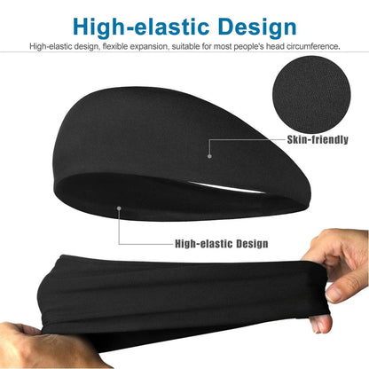 3-Pack Unisex Sports Headbands | Stretch Sweatband for Yoga, Gym & Running