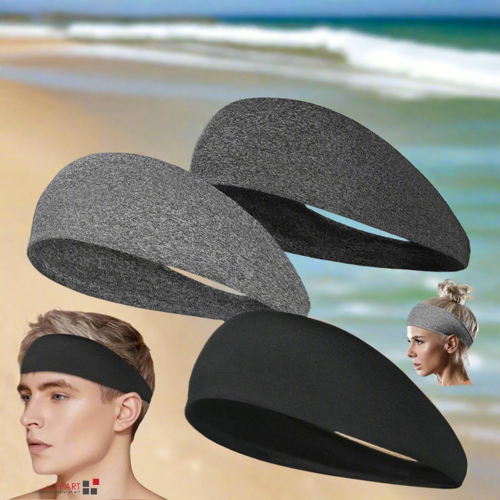 3-Pack Unisex Sports Headbands | Stretch Sweatband for Yoga, Gym & Running